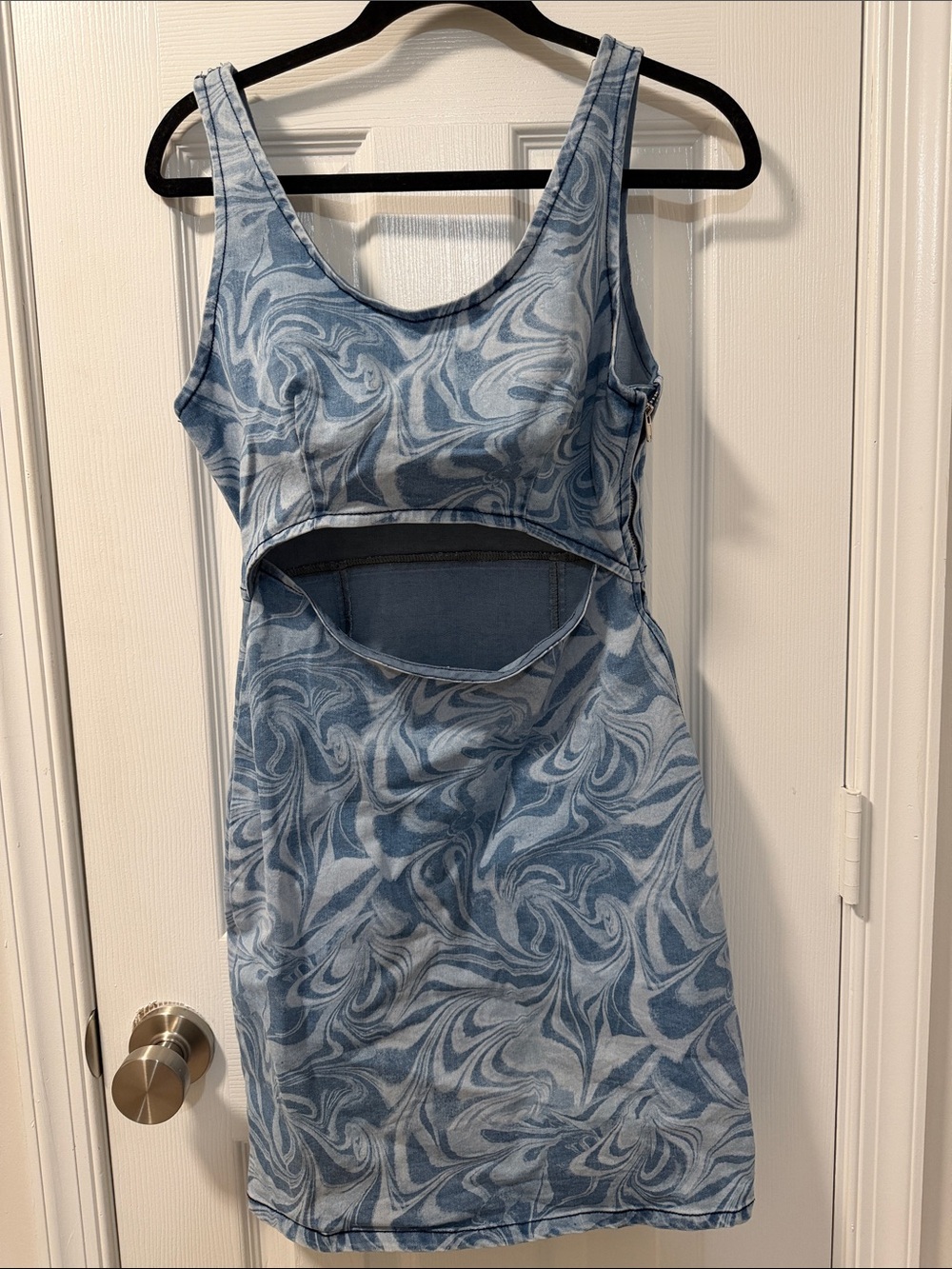 Forever 21 Blue Swirl Cutout Tank Dress
